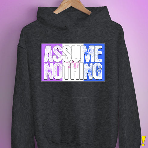 Assume Nothing Drag Pride Flag Hoodie - Dark Grey Heather